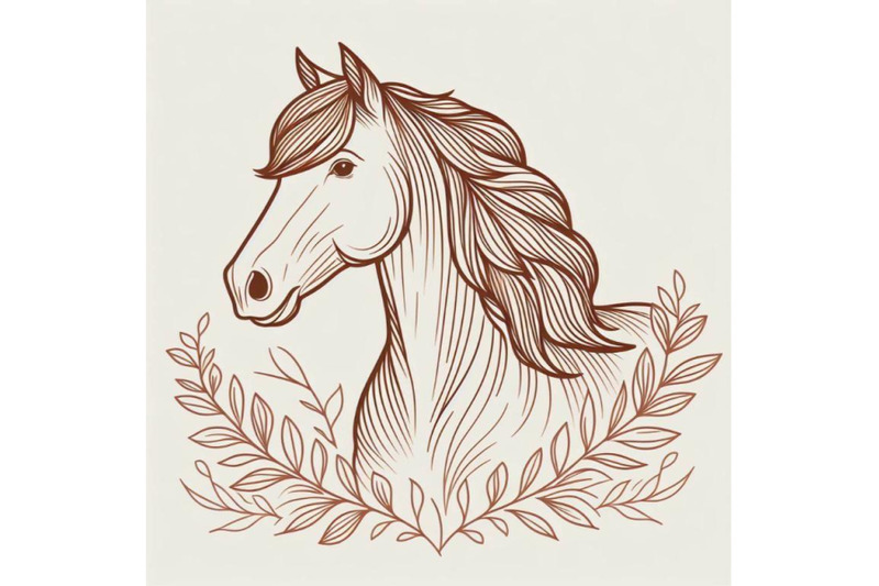 4-brown-horse-on-white-background