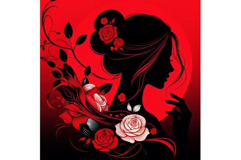 4-beautiful-girl-silhouette-with-rose