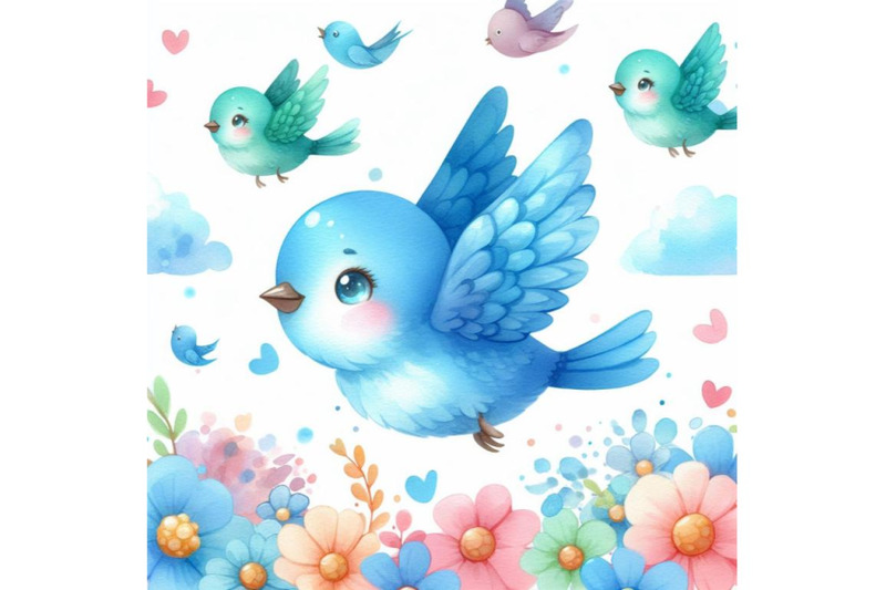 4-cute-blue-bird-cartoon-flying