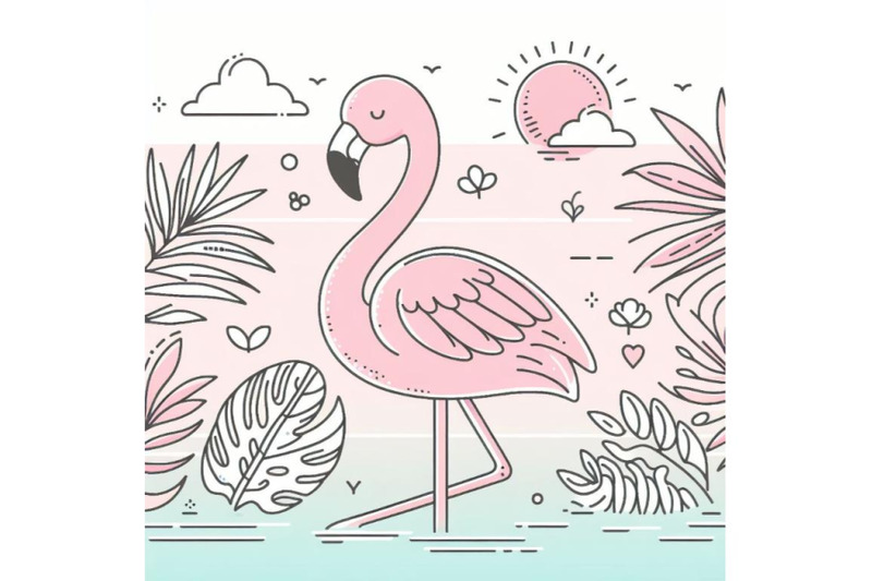 4-cute-flamingo-with-tropical-summer