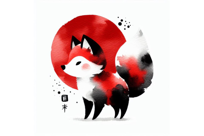 4-cute-watercolor-cartoon-fox-isolate-on-white-background