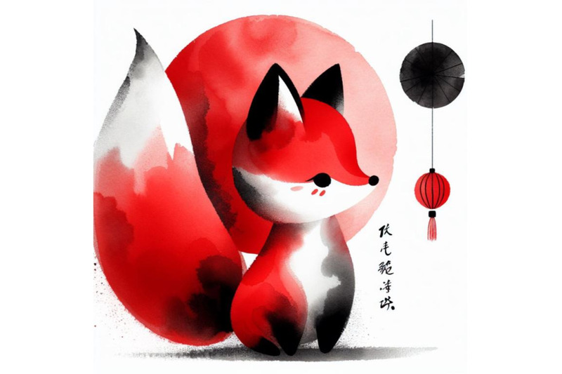 4-cute-watercolor-cartoon-fox-isolate-on-white-background