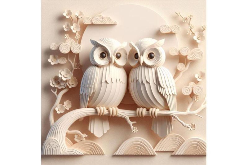 4-owls-in-love-sitting-on-branch