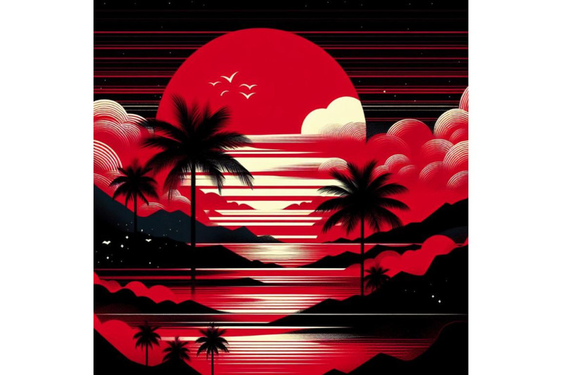 4-red-and-black-tropical-sunset-seascape