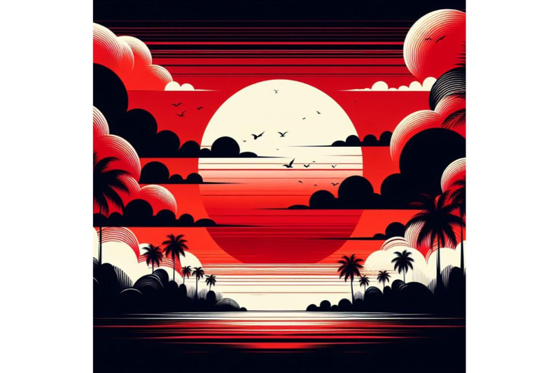 4-red-and-black-tropical-sunset-seascape