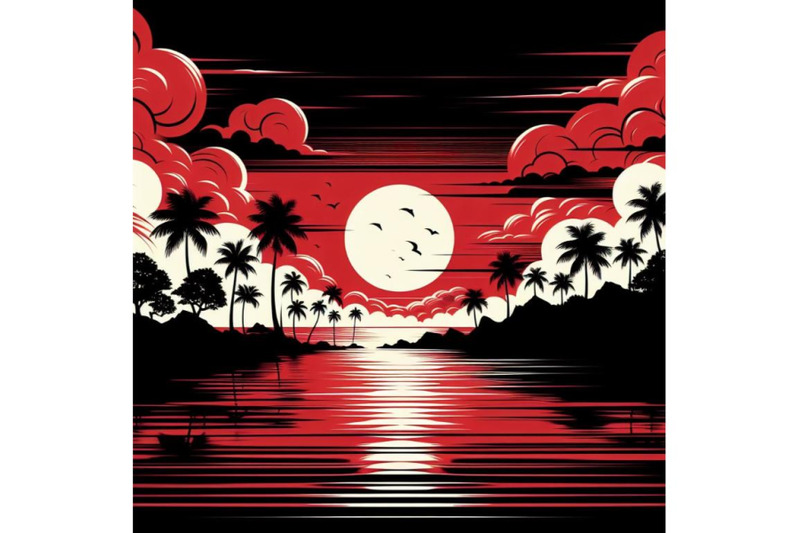 4-red-and-black-tropical-sunset-seascape