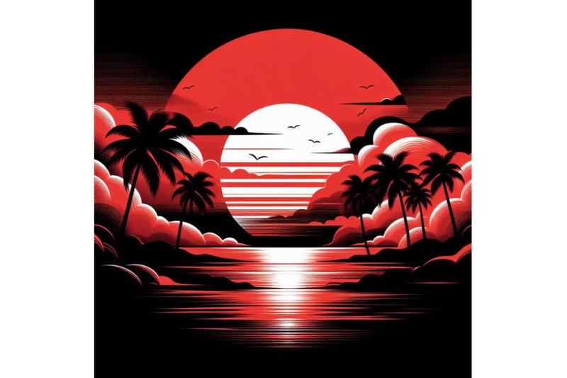 4-red-and-black-tropical-sunset-seascape