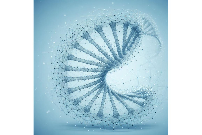 4-dna-abstract-3d-polygonal-wireframe-dna-molecule-helix-spiral-on-bl