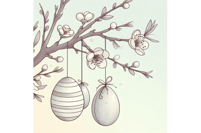 4-easter-eggs-hanging-on-plum-branch