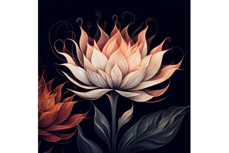 4-flower-fire-beautiful-fire-flower-on-black-background