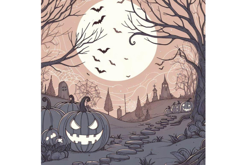 4-halloween-pumpkin-in-spooky-autumn-forest