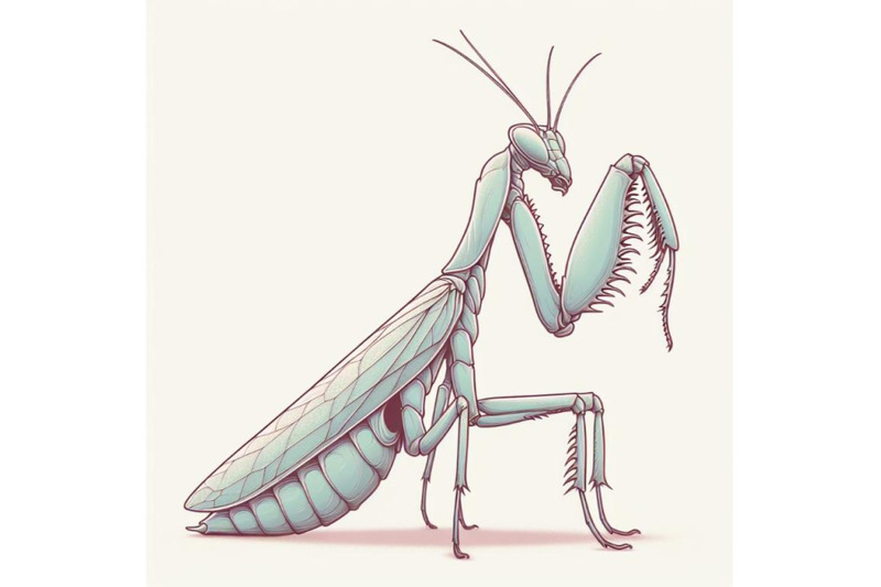4-mantis-on-white-background