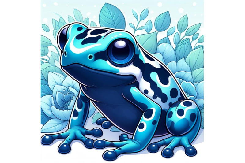 4-poison-dart-frog-blue-crawling-pose