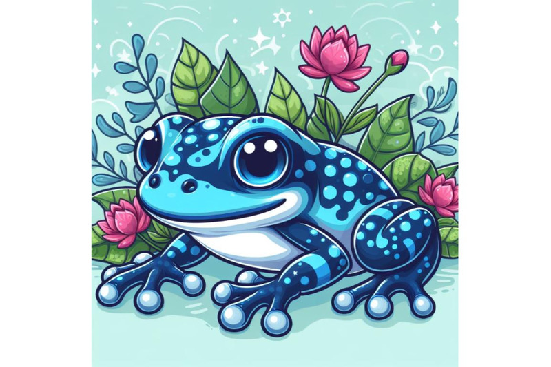 4-poison-dart-frog-blue-crawling-pose