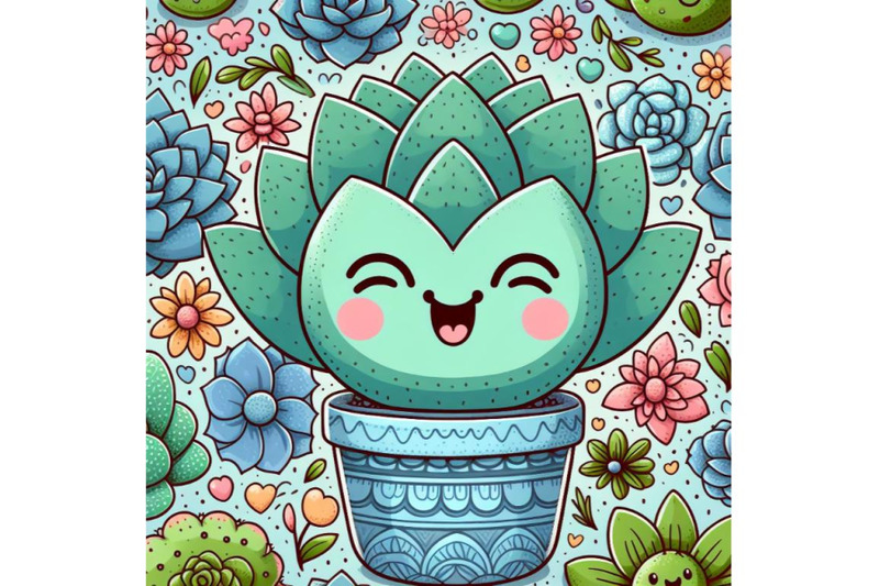 4-cute-succulent-or-cactus-plant-with-happy-face