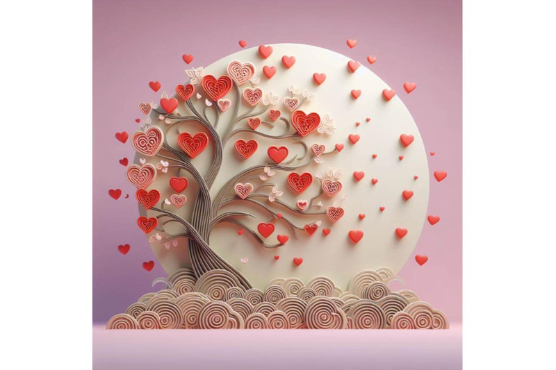 4-love-tree-with-hearts-for-your-design