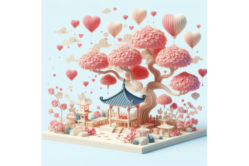 4-love-tree-with-hearts-for-your-design