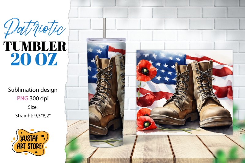 patriotic-tumbler-boots-and-poppy-flowers-sublimation-png