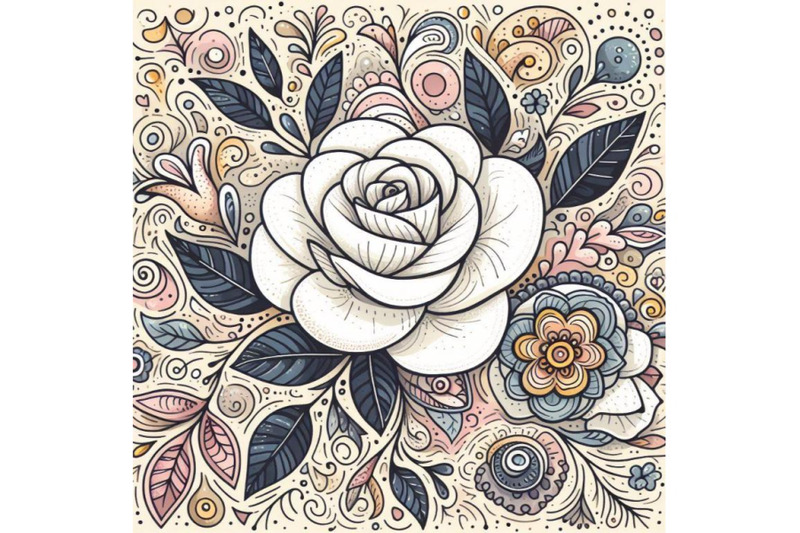 4-artistic-doodle-white-rose-hand-drawn-illustration