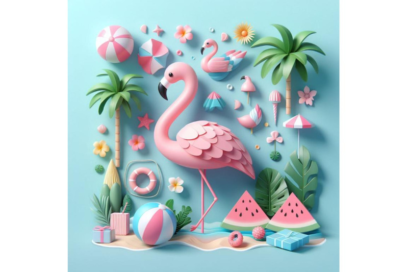 4-cute-flamingo-with-tropical-summer