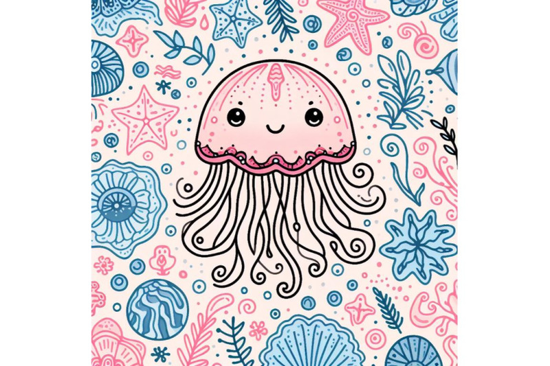 4-hand-drawn-vector-jellyfish-sea-marine-animal-collection