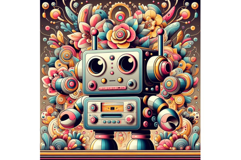 4-robot-made-of-analog-stereo-equipment-digital-art