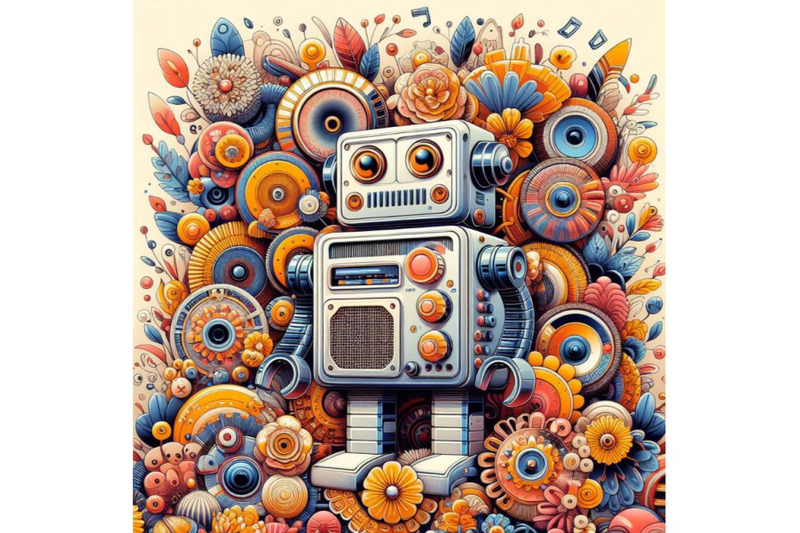 4-robot-made-of-analog-stereo-equipment-digital-art