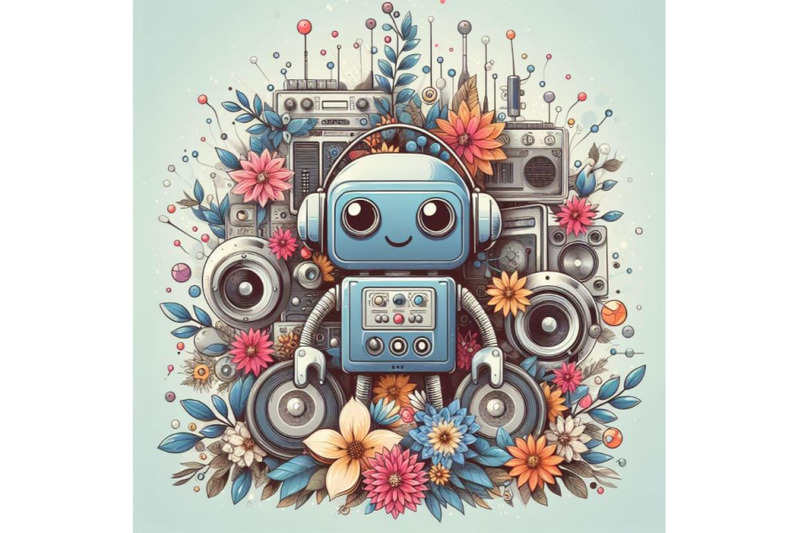 4-robot-made-of-analog-stereo-equipment-digital-art