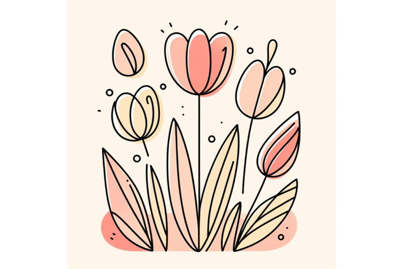 4-tulip-contour-drawing-minimal-flower-illustration