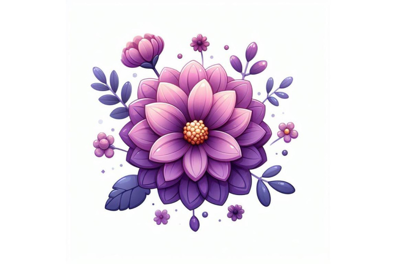 4-purple-dahlia-flower-isolated-on-white-background