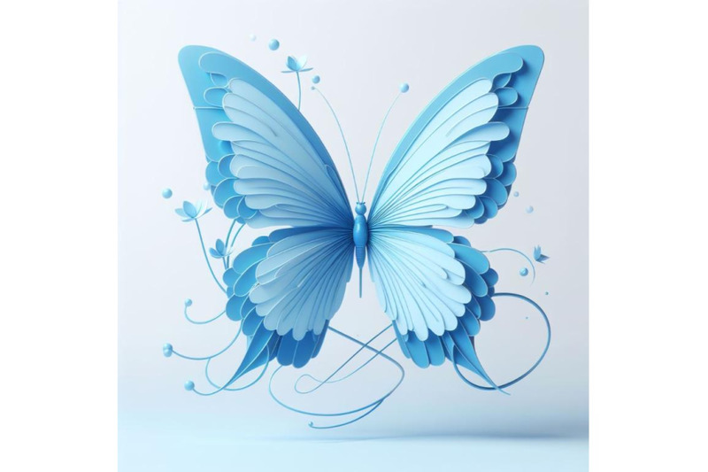 4-blue-butterfly-on-a-white-background