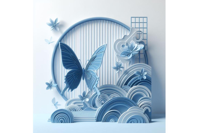 4-blue-butterfly-on-a-white-background