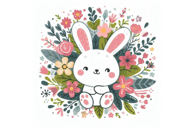 4-abstract-bunny-filled-with-flowers-and-leaves