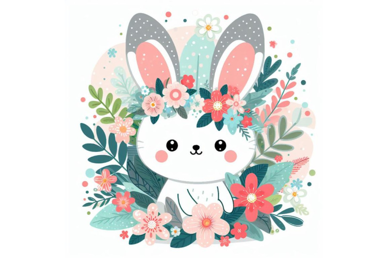 4-abstract-bunny-filled-with-flowers-and-leaves