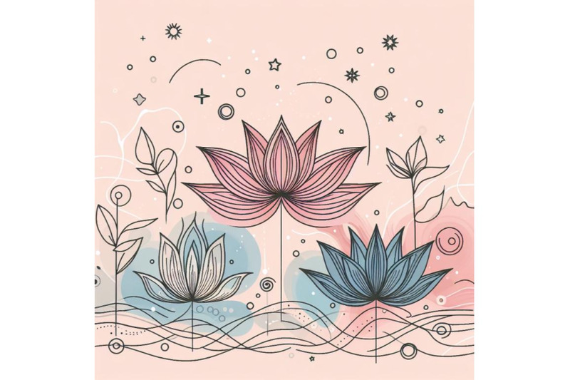 4-trendy-lotus-line-art-vector-minimal-drawing-cute-flower-illustrati