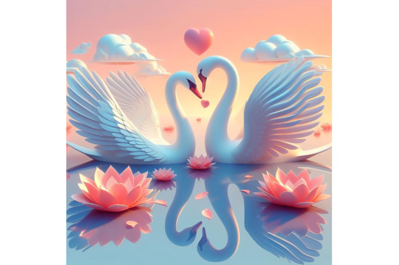 4-art-romantic-swan-couple-art-love-couple-of-swans