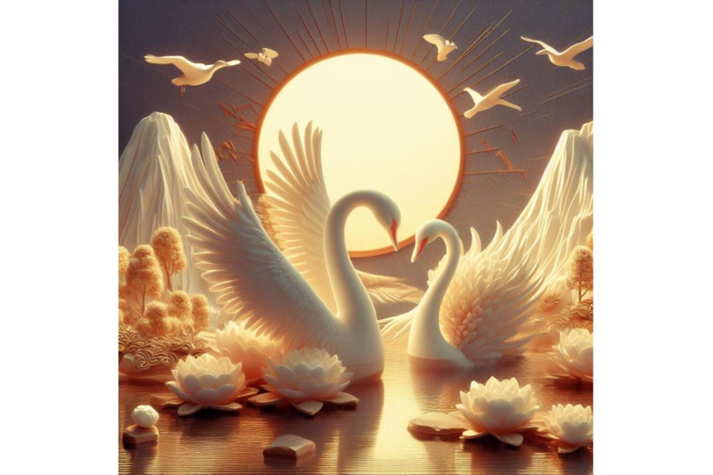 4-art-romantic-swan-couple-art-love-couple-of-swans