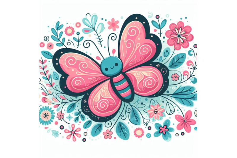 4-butterfly-design-over-white-background