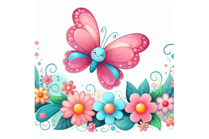 4-butterfly-design-over-white-background