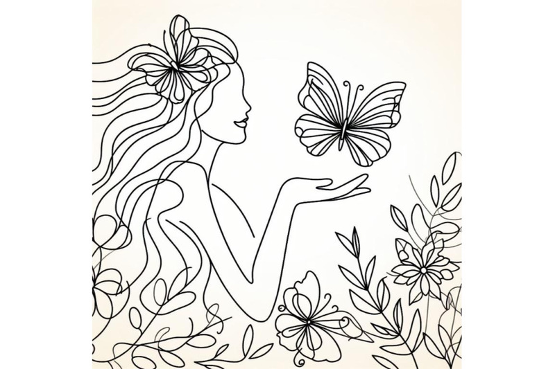 4-one-single-line-drawing-woman-with-butterfly-line-art-vector-illustr