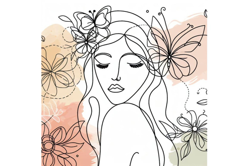 4-one-single-line-drawing-woman-with-butterfly-line-art-vector-illustr