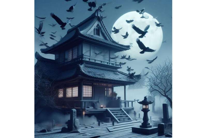 4-haunted-house-with-crows