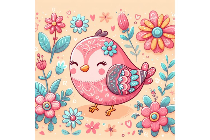 4-cute-bird-decorated-with-flowers