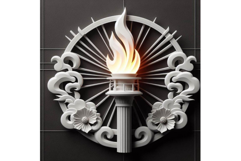 4-torch-with-flames-on-black-background