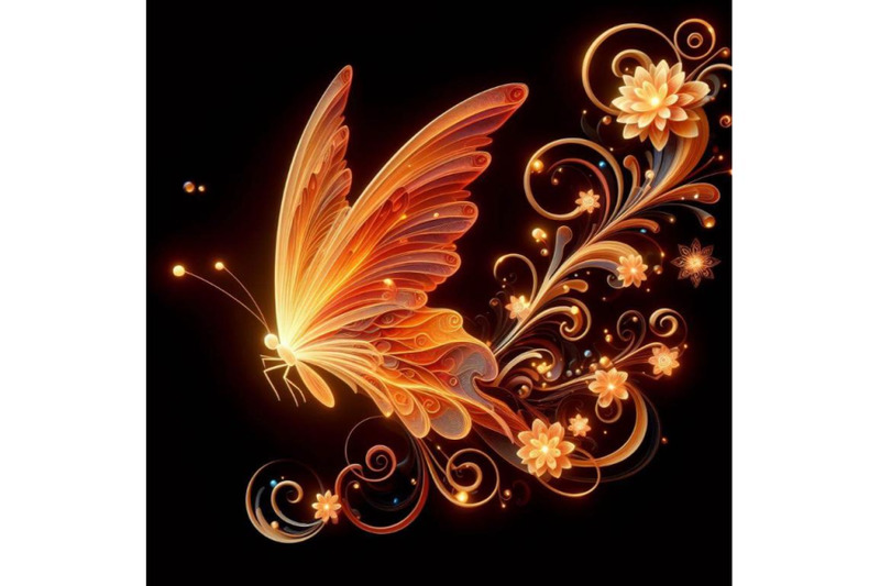 4-fairy-fire-butterfly-fairy-fiery-butterfly-on-a-black-background