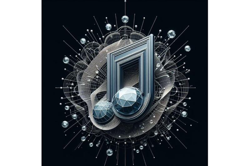 4-diamond-music-note-on-black-background