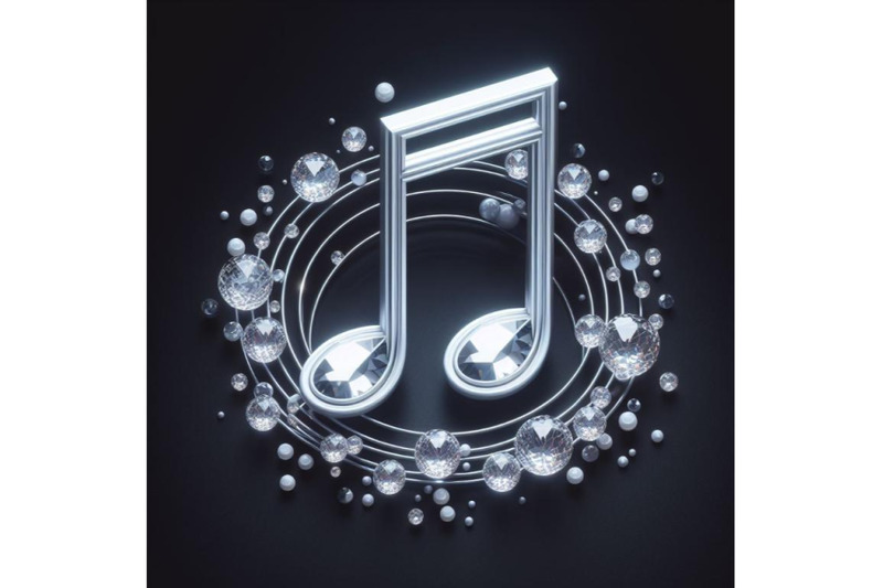 4-diamond-music-note-on-black-background