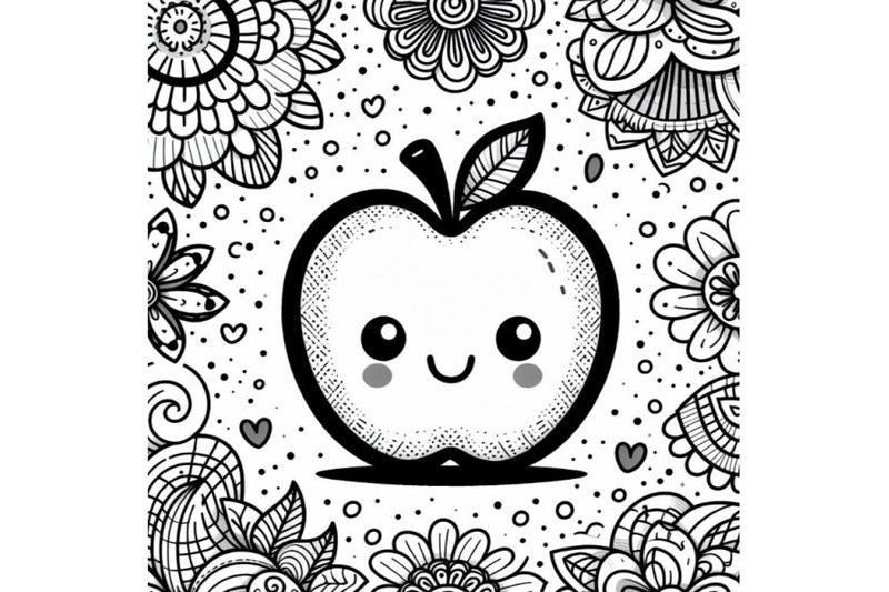 4-apple-fruit-isolated-on-white-background-in-line-art-style-doodle