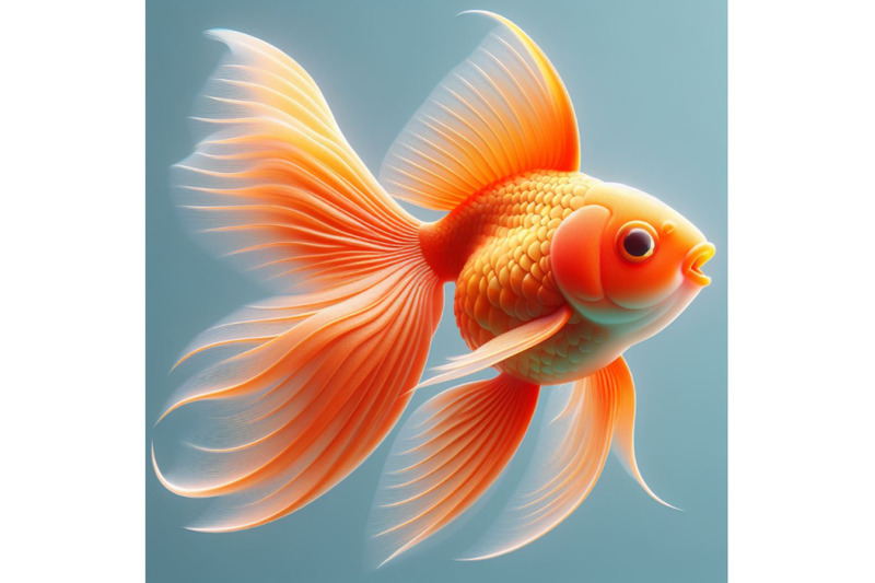 4-3d-goldfish-isolated-realistic-illustration