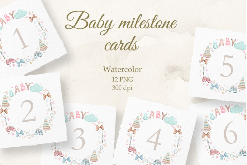 baby-milestone-card-watercolor-12-months